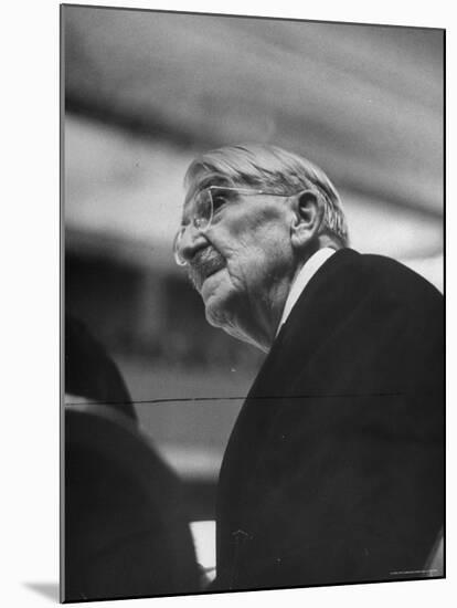 Dr. John Dewey Listening to Speaker at His 90th Birthday Celebration-Cornell Capa-Mounted Premium Photographic Print
