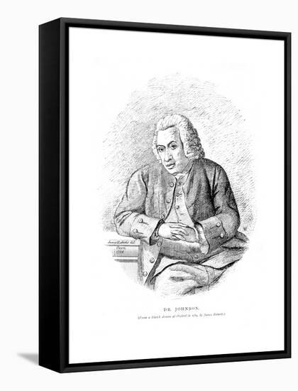 Dr Johnson Sketched-James Roberts-Framed Stretched Canvas