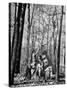 Dr. Liane Russell Camping with Husband Bill and Children in Woods Near their Home-Margaret Bourke-White-Stretched Canvas