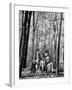 Dr. Liane Russell Camping with Husband Bill and Children in Woods Near their Home-Margaret Bourke-White-Framed Photographic Print