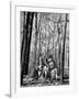 Dr. Liane Russell Camping with Husband Bill and Children in Woods Near their Home-Margaret Bourke-White-Framed Photographic Print