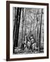 Dr. Liane Russell Camping with Husband Bill and Children in Woods Near their Home-Margaret Bourke-White-Framed Photographic Print