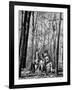 Dr. Liane Russell Camping with Husband Bill and Children in Woods Near their Home-Margaret Bourke-White-Framed Photographic Print