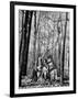 Dr. Liane Russell Camping with Husband Bill and Children in Woods Near their Home-Margaret Bourke-White-Framed Photographic Print