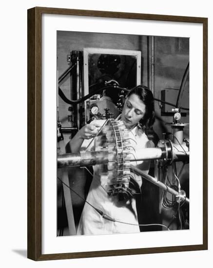 Dr. Liane Russell Studying Effects of Radiation on Mouse Genetics at Oak Ridge National Laboratory-null-Framed Photographic Print