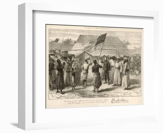 Dr Livingstone is Found by H.M. Stanley at Ujiji-null-Framed Art Print