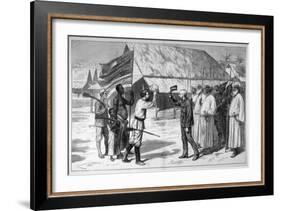 Dr Livingstone is Found by H.M. Stanley at Ujiji-Godefroy Durand-Framed Art Print