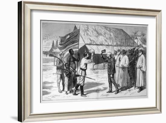 Dr Livingstone is Found by H.M. Stanley at Ujiji-Godefroy Durand-Framed Art Print