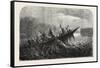 Dr. Livingstone's Missionary Travels and Researchers in South Africa: Boat Capsized by a Hippopotam-null-Framed Stretched Canvas