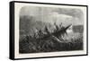 Dr. Livingstone's Missionary Travels and Researchers in South Africa: Boat Capsized by a Hippopotam-null-Framed Stretched Canvas