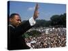 Dr. Martin Luther King Jr. Addressing Crowd of Demonstrators Outside Lincoln Memorial-Francis Miller-Stretched Canvas