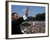 Dr. Martin Luther King Jr. Addressing Crowd of Demonstrators Outside Lincoln Memorial-Francis Miller-Framed Premium Photographic Print