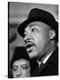 Dr. Martin Luther King, Jr. Talks to Newsmen-Henry Burroughs-Stretched Canvas