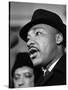 Dr. Martin Luther King, Jr. Talks to Newsmen-Henry Burroughs-Stretched Canvas