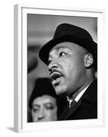 Dr. Martin Luther King, Jr. Talks to Newsmen-Henry Burroughs-Framed Premium Photographic Print