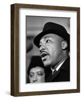 Dr. Martin Luther King, Jr. Talks to Newsmen-Henry Burroughs-Framed Photographic Print