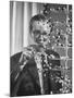 Dr. Maurice H.F. Wilkins Nobel Prize Winner with Model of Dna Molecule for Which He Received Prize-null-Mounted Premium Photographic Print