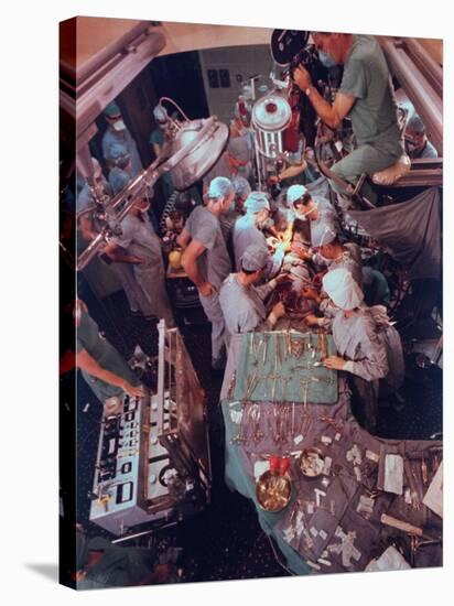 Dr. Michael Debakey, Leading Team in Third Attempt to Install Artificial Heart Pump-Ralph Morse-Stretched Canvas