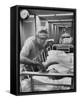 Dr. Michael E. Debakey, Chief Heart Surgeon at the Methodist Hospital-Ralph Morse-Framed Stretched Canvas