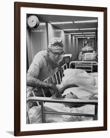 Dr. Michael E. Debakey, Chief Heart Surgeon at the Methodist Hospital-Ralph Morse-Framed Photographic Print