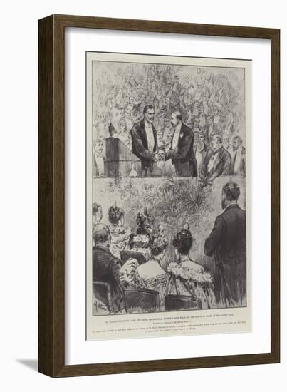 Dr Nansen Presented with the Royal Geographical Society's Gold Medal by the Prince of Wales at the-Melton Prior-Framed Giclee Print