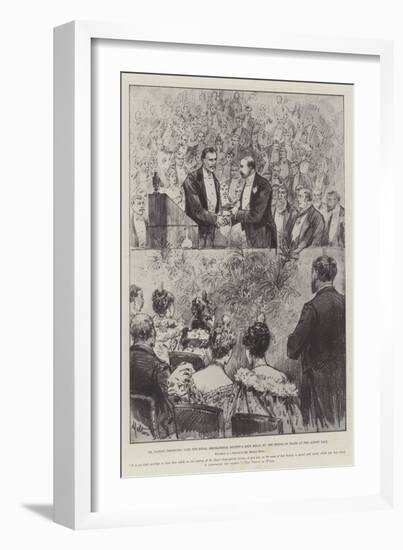 Dr Nansen Presented with the Royal Geographical Society's Gold Medal by the Prince of Wales at the-Melton Prior-Framed Giclee Print