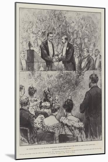 Dr Nansen Presented with the Royal Geographical Society's Gold Medal by the Prince of Wales at the-Melton Prior-Mounted Giclee Print