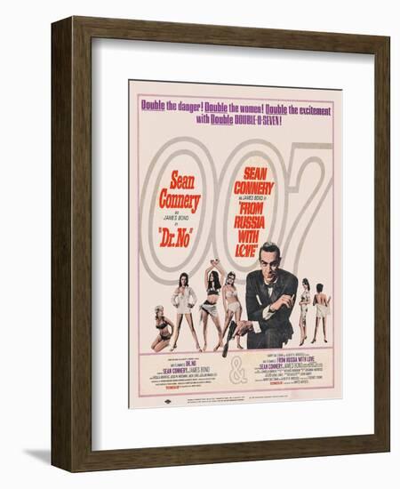 Dr. No, 1962; Double Bill, to Russia with Love, 1963-null-Framed Art Print