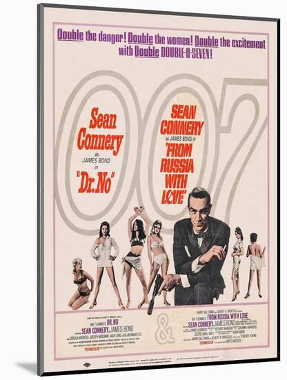 Dr. No, 1962; Double Bill, to Russia with Love, 1963-null-Mounted Art Print