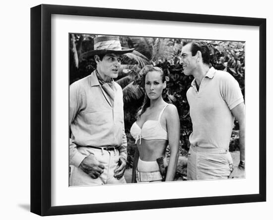 Dr No, L-R: Jack Lord, Ursula Andress, Sean Connery, 1962-null-Framed Photo