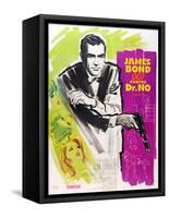 Dr. No, Sean Connery on French poster art, 1962-null-Framed Stretched Canvas