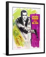 Dr. No, Sean Connery on French poster art, 1962-null-Framed Art Print