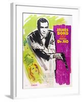 Dr. No, Sean Connery on French poster art, 1962-null-Framed Art Print