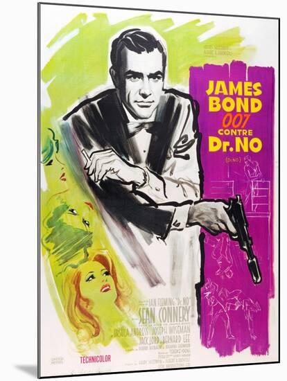 Dr. No, Sean Connery on French poster art, 1962-null-Mounted Art Print