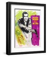 Dr. No, Sean Connery on French poster art, 1962-null-Framed Art Print