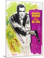 Dr. No, Sean Connery on French poster art, 1962-null-Mounted Art Print