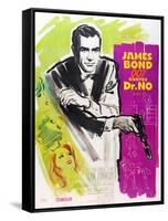 Dr. No, Sean Connery on French poster art, 1962-null-Framed Stretched Canvas