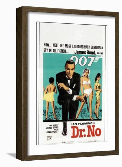 Dr. No, Sean Connery, South African poster, 1962-null-Framed Art Print