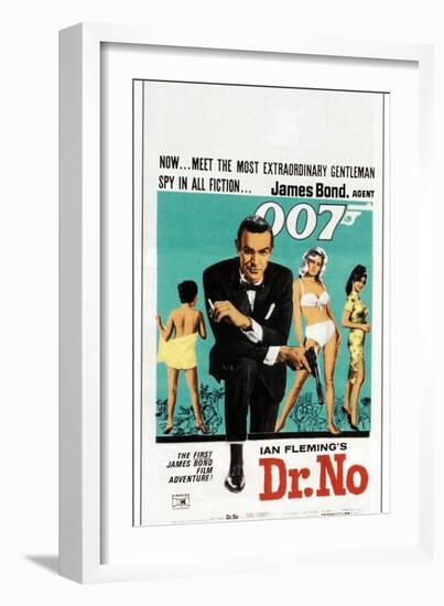 Dr. No, Sean Connery, South African poster, 1962-null-Framed Art Print