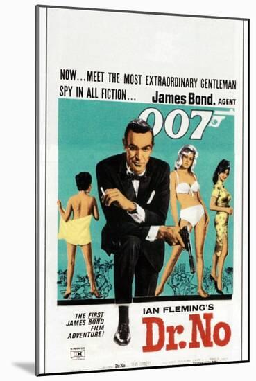 Dr. No, Sean Connery, South African poster, 1962-null-Mounted Art Print