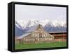 Dr Pierce's Barn, Wellsville Mountains in Distance, Cache Valley, Utah, USA-Scott T^ Smith-Framed Stretched Canvas