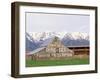 Dr Pierce's Barn, Wellsville Mountains in Distance, Cache Valley, Utah, USA-Scott T^ Smith-Framed Photographic Print