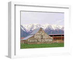 Dr Pierce's Barn, Wellsville Mountains in Distance, Cache Valley, Utah, USA-Scott T^ Smith-Framed Photographic Print