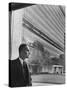 Dr. Ralph Bunche Standing in Front of the Un Building-null-Stretched Canvas