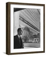 Dr. Ralph Bunche Standing in Front of the Un Building-null-Framed Photographic Print