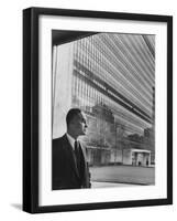 Dr. Ralph Bunche Standing in Front of the Un Building-null-Framed Photographic Print