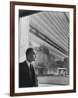 Dr. Ralph Bunche Standing in Front of the Un Building-null-Framed Photographic Print