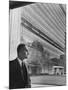 Dr. Ralph Bunche Standing in Front of the Un Building-null-Mounted Photographic Print