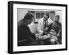 Dr. Richard Varco Talking with Dr. Robert A. Good About Successful Skin Graft on Boy-null-Framed Photographic Print