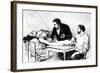 Dr Roussell of Geneva Giving a Woman a Direct Blood Transfusion from a Volunteer, 1882-null-Framed Giclee Print